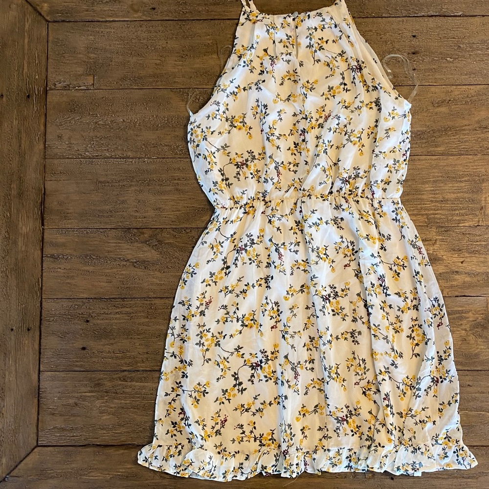 Blue Rain Floral Halter Dress - Picture 2 of 6